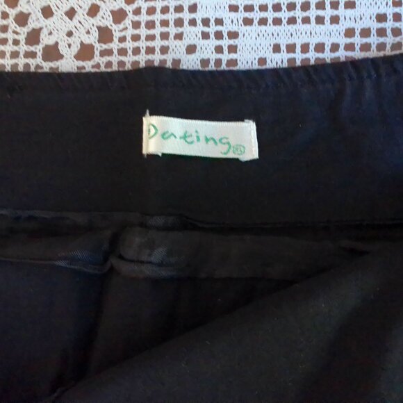 Dating, Black Midi Skirt, 100% cotton, with embroidery design. - Picture 8 of 10